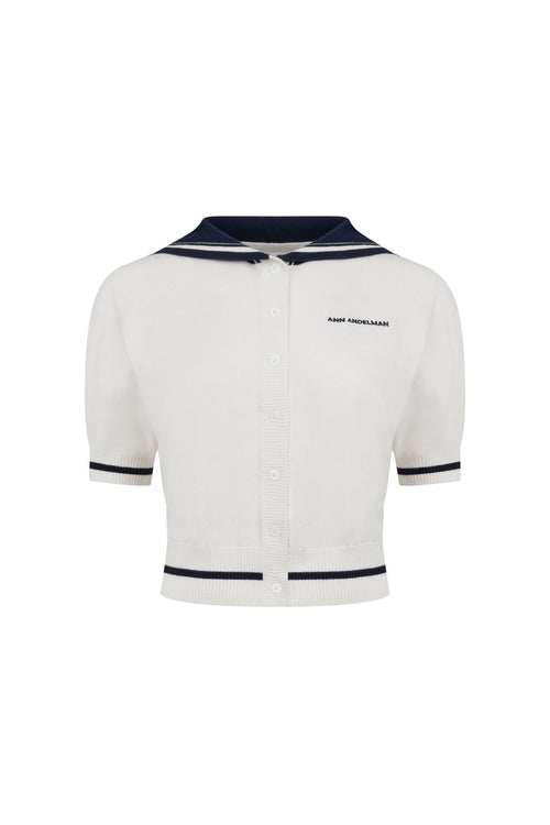 Beige Striped Wool Cardigan - ANN ANDELMAN