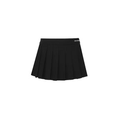 Black Pleated Short Skirt