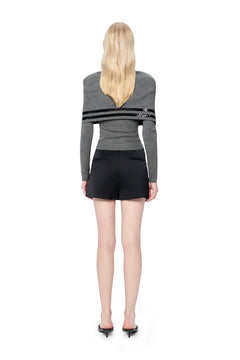 Black Acetate Bow Skort - ANN ANDELMAN