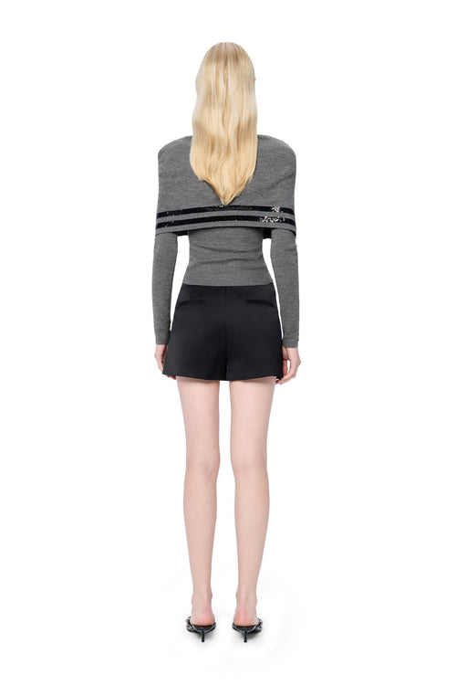 Black Acetate Bow Skort - ANN ANDELMAN