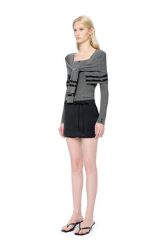 Black Acetate Bow Skort - ANN ANDELMAN