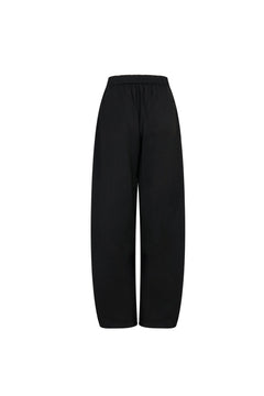 Black Acetate Embroidered Curved Trousers - ANN ANDELMAN