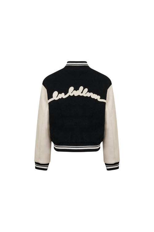 Black American - style Quilted Baseball Jacket - ANN ANDELMAN