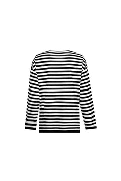 Black and White Classic Striped Long Sleeve Top - ANN ANDELMAN