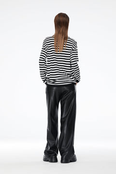 Black and White Classic Striped Long Sleeve Top - ANN ANDELMAN