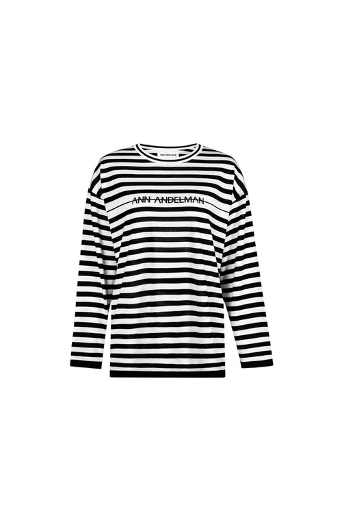 Black and White Classic Striped Long Sleeve Top - ANN ANDELMAN