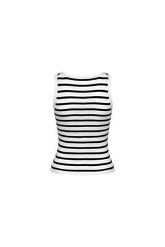 Black and White Striped Vest - ANN ANDELMAN