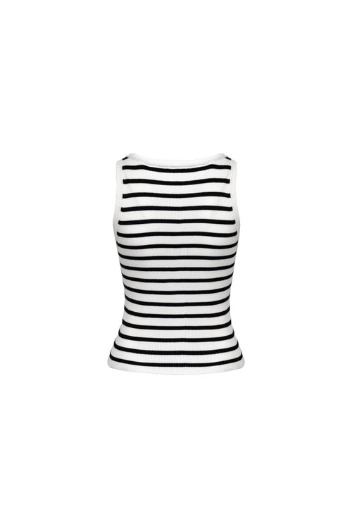 Black and White Striped Vest - ANN ANDELMAN