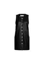 Black Button - front Sleeveless Dress - ANN ANDELMAN