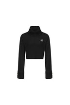 Black Button - Trimmed Turtleneck Sweater - ANN ANDELMAN