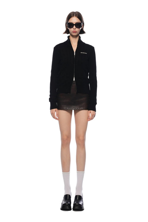 Black Cable Knit Cardigan - ANN ANDELMAN