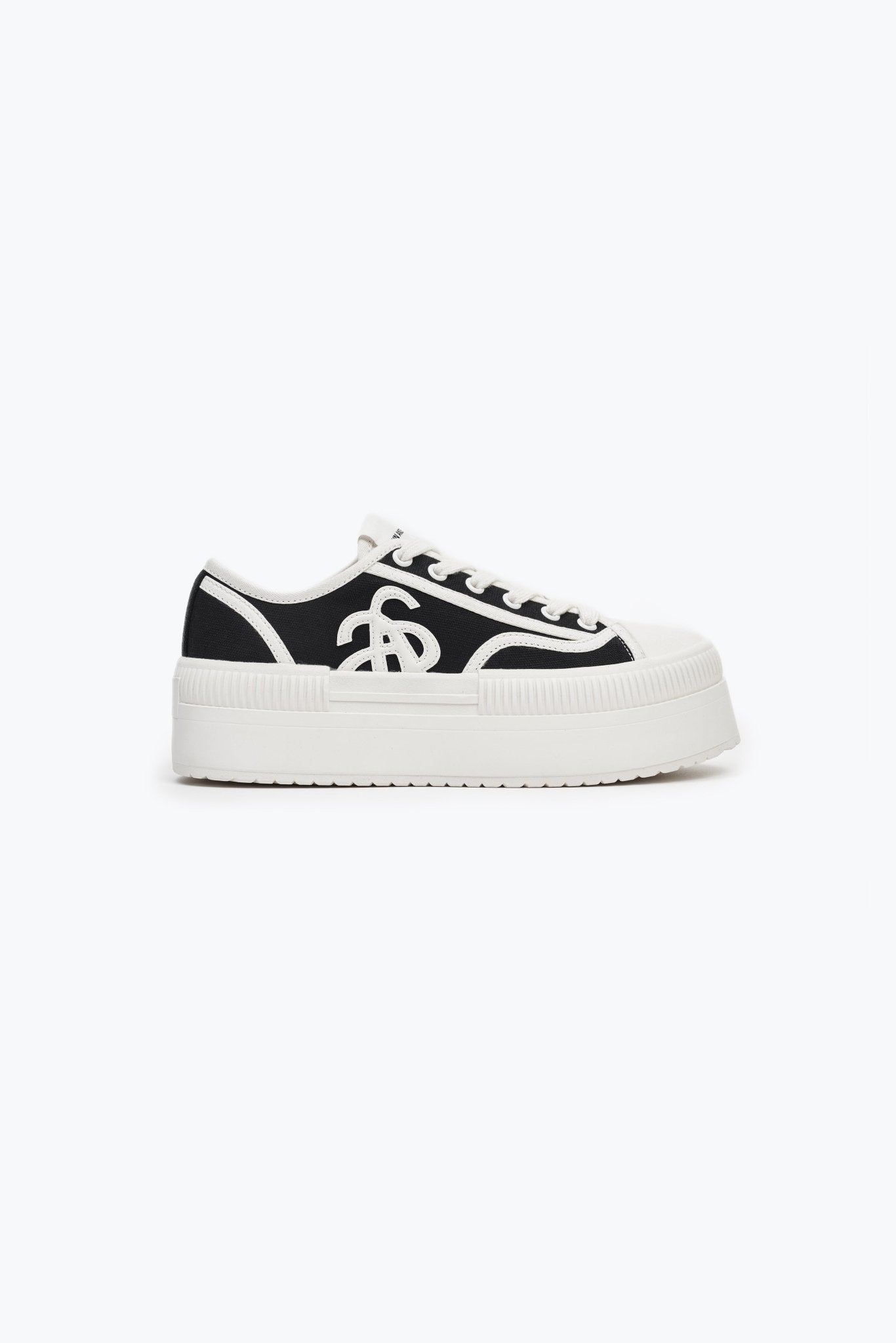 Black Classic Court Platform Canvas 35