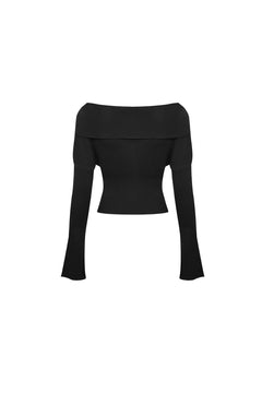 Black Collared Slim - fit Long - sleeved Cardigan - ANN ANDELMAN
