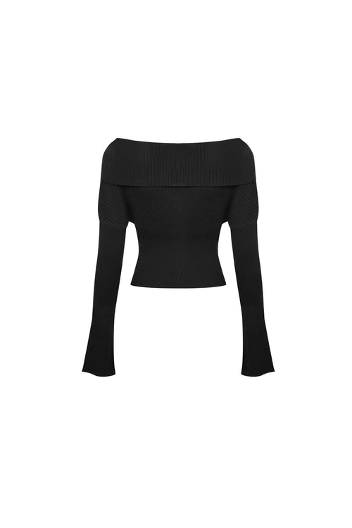 Black Collared Slim - fit Long - sleeved Cardigan - ANN ANDELMAN