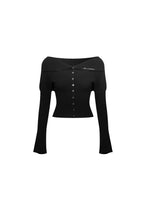 Black Collared Slim - fit Long - sleeved Cardigan - ANN ANDELMAN