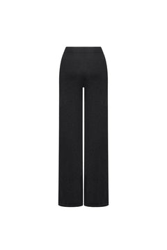 Black Color - blocked Striped Wool Trousers - ANN ANDELMAN