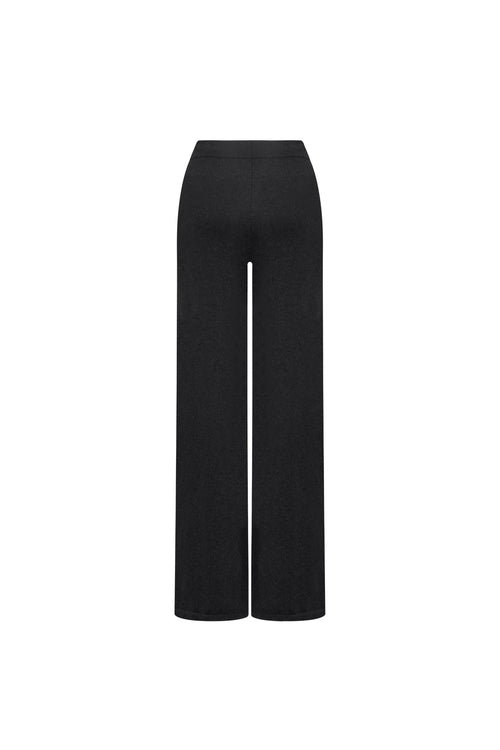 Black Color - blocked Striped Wool Trousers - ANN ANDELMAN
