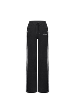 Black Color - blocked Striped Wool Trousers - ANN ANDELMAN