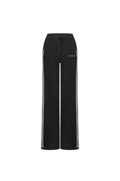 Black Color - blocked Striped Wool Trousers - ANN ANDELMAN