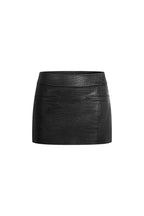 Black Crocodile - print Pleated Leather Shorts - ANN ANDELMAN