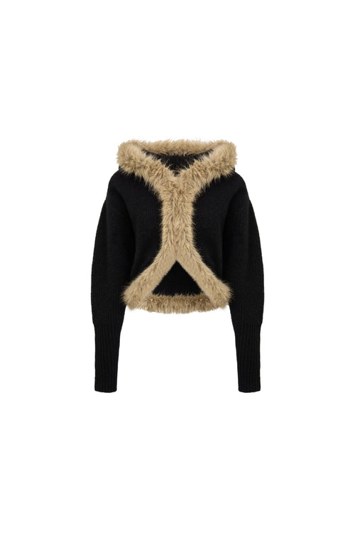Black Curved Hem Knit - ANN ANDELMAN