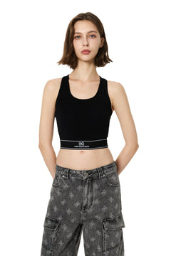 Black Cutout Tank Top - ANN ANDELMAN