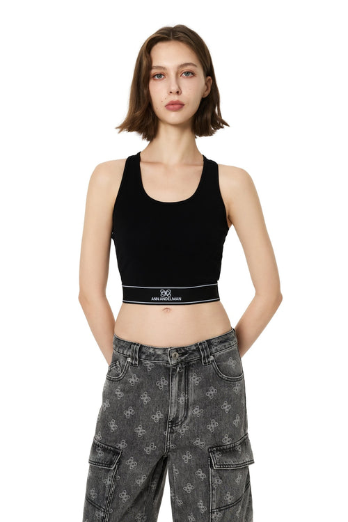 Black Cutout Tank Top - ANN ANDELMAN