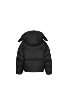 Black Detachable Hood Down Jacket - ANN ANDELMAN