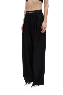 Black Double-waistband High-waisted Trousers - ANN ANDELMAN