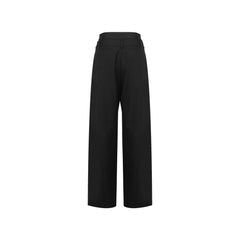 Black Double-waistband High-waisted Trousers - ANN ANDELMAN