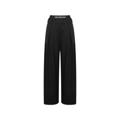 Black Double-waistband High-waisted Trousers - ANN ANDELMAN