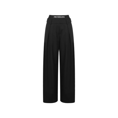 Black Double-waistband High-waisted Trousers - ANN ANDELMAN
