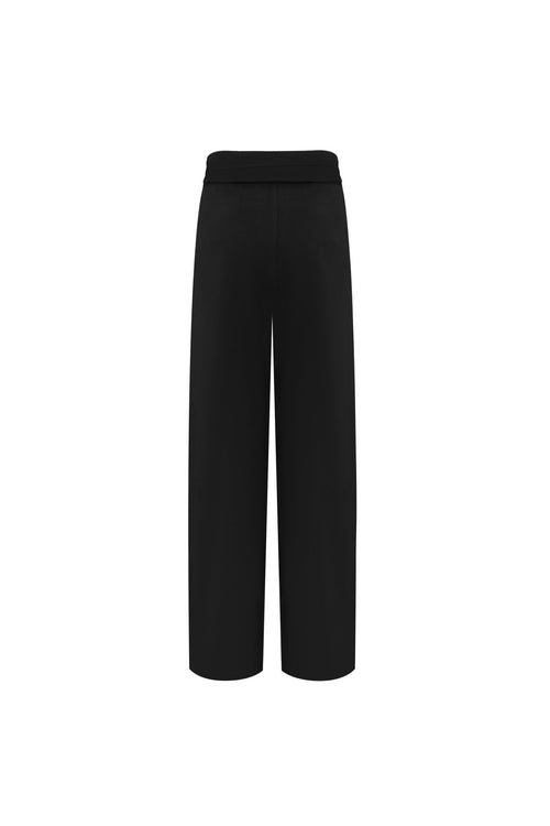 Black Drawstring Casual Trousers - ANN ANDELMAN