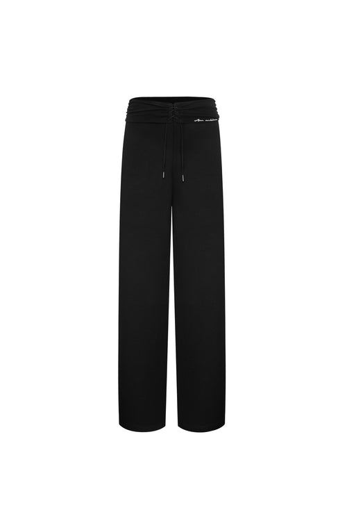 Black Drawstring Casual Trousers - ANN ANDELMAN