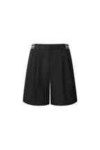 Black Elastic Waistband Shorts - ANN ANDELMAN