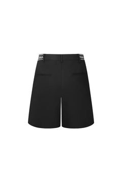 Black Elastic Waistband Shorts - ANN ANDELMAN