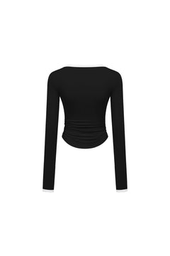 Black Envelope Lord Contrast Trim T-shirt - ANN ANDELMAN