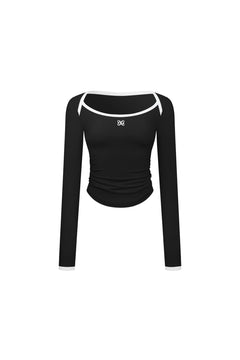 Black Envelope Lord Contrast Trim T-shirt - ANN ANDELMAN