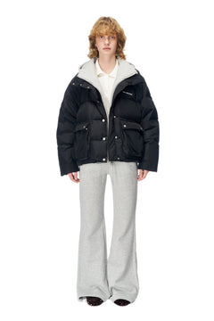 Black Fake Two - Piece Down Jacket - ANN ANDELMAN