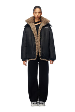 Black Fake Two - Piece Down Jacket - ANN ANDELMAN