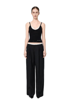 Black Faux Two-piece Knitted Camisole - ANN ANDELMAN