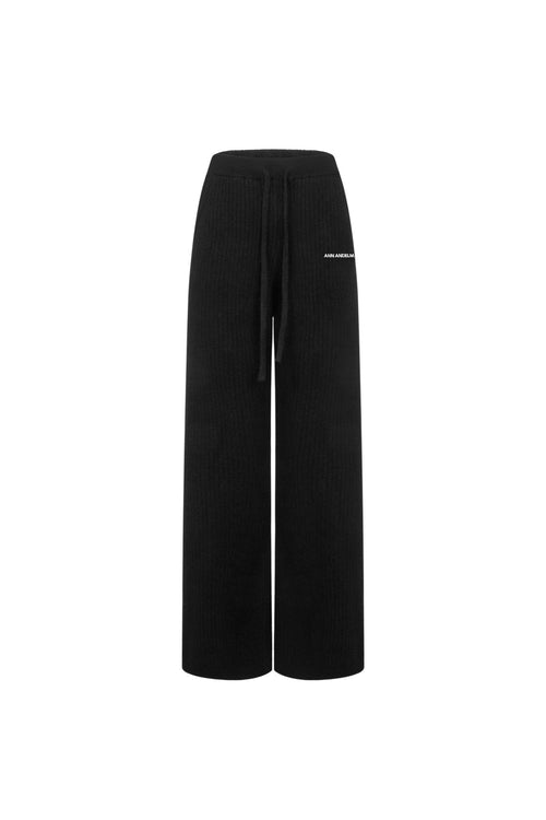 Black Flared Knit Trousers - ANN ANDELMAN