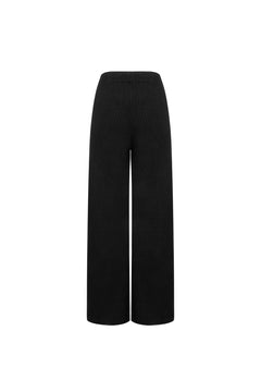 Black Flared Knit Trousers - ANN ANDELMAN
