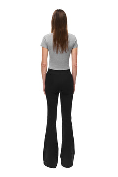 Black Flared Yoga Pants - ANN ANDELMAN