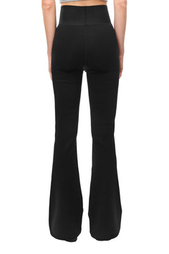 Black Flared Yoga Pants - ANN ANDELMAN