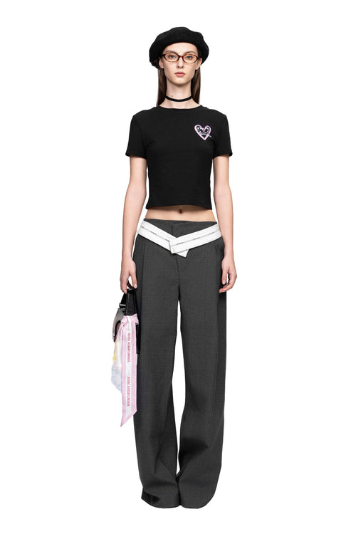 Black Graffiti Heart Slim Fit T-Shirt - ANN ANDELMAN