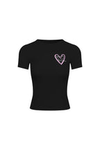 Black Graffiti Heart Slim Fit T-Shirt - ANN ANDELMAN