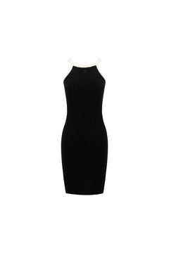 Black Halter Knit Dress - ANN ANDELMAN