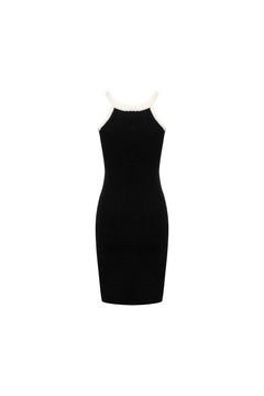 Black Halter Knit Dress - ANN ANDELMAN