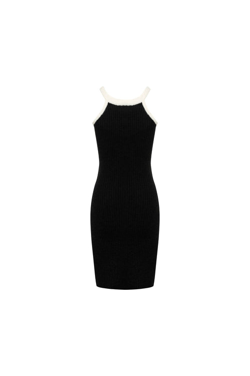 Black Halter Knit Dress - ANN ANDELMAN